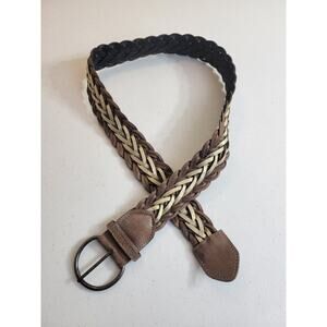 Western Casual Adjustable Belt Brown Gold Woven Braided Women's Size 5